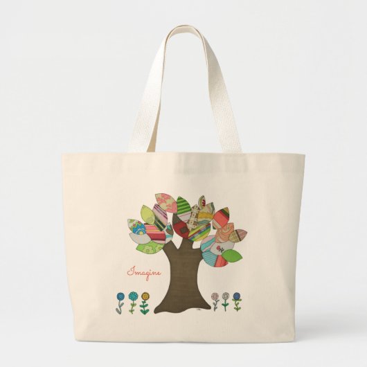 Grand Tote Bag Cute Tote - Imagine - Button Tree (Devant)