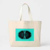 Grand Tote Bag Cyan et Black Abstrait Art Print (Devant)