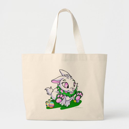 Grand Tote Bag Cybunny vert emballant par des neggs (Devant)