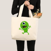 Grand Tote Bag Cyclopes verts de bébé (Devant (produit))