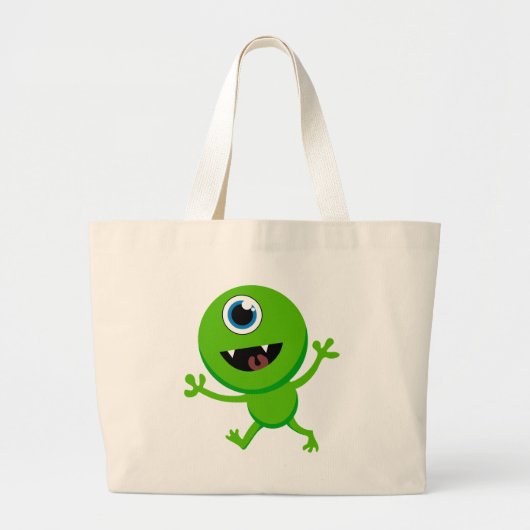 Grand Tote Bag Cyclopes verts de bébé (Devant)