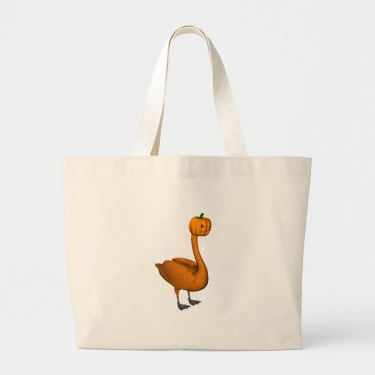 Grand Tote Bag Cygne d'Halloween orange doux (Devant)