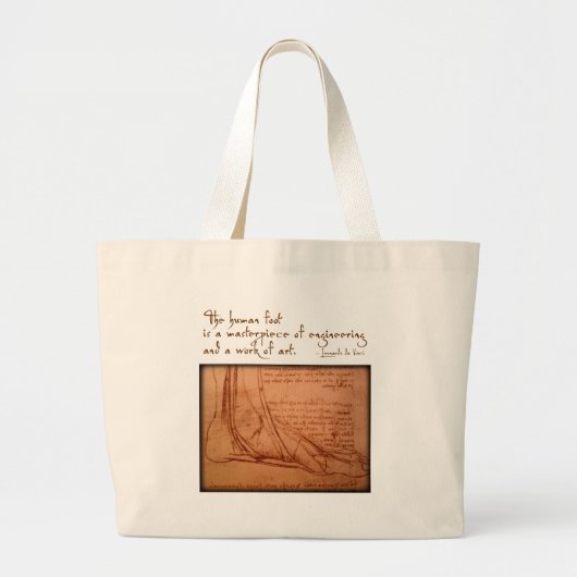 Grand Tote Bag da Vinci : "Le pied humain est… " (Devant)