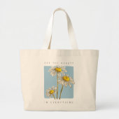 Grand Tote Bag Daisy Flowers Beauté Slogan (Devant)