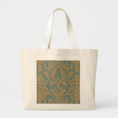 Grand Tote Bag Damas beige turquoise (Devant)