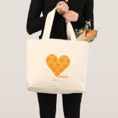 Grand Tote Bag Damassé 2 jaune-orange (Devant (produit))