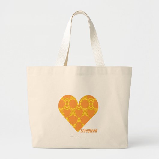 Grand Tote Bag Damassé 2 jaune-orange (Devant)