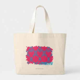 Grand Tote Bag Damassé 3 Aqua-Magenta