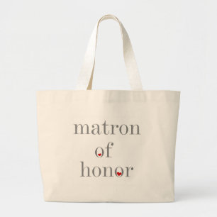 Grand Tote Bag Dame de honneur grise des textes
