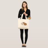 Grand Tote Bag dame folle de capybara (Devant (modèle))