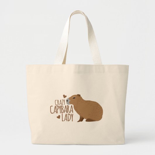 Grand Tote Bag dame folle de capybara (Devant)