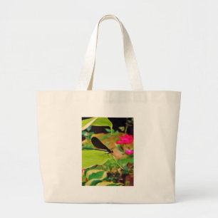 Grand Tote Bag Damselfly et Rose