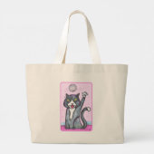 Grand Tote Bag Dancer Disco Ball Cat Cartoon Fun Art (Dos)