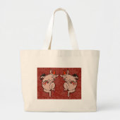 Grand Tote Bag Dancing Pig Antique Cute Danseuse (Devant)