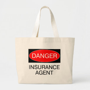 Grand Tote Bag Danger - Agent d'assurance Drôle T-Shirt Casquette