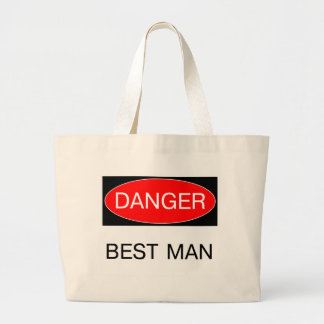 Grand Tote Bag Danger - T-shirt drôle de mariage pour le témoin M