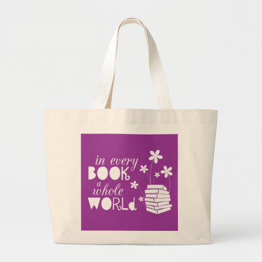 Grand Tote Bag Dans chaque livre un monde entier (Devant)
