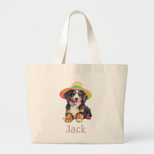 Grand Tote Bag Dans Mon Berner Mama Era Personnalisé Bernese Chie