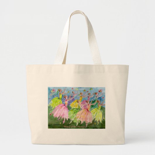 Grand Tote Bag Danse de casse-noix des fleurs (Devant)