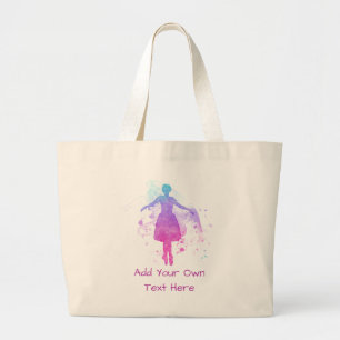 Grand Tote Bag Danseur de ballet peint à personnaliser - Colorful