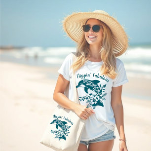 Grand Tote Bag Dauphin Hawaïen Flippin' Fabuleux pêcheur Core-