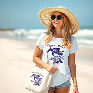 Grand Tote Bag Dauphin Hawaïen Flippin' Fabuleux pêcheur Core-
