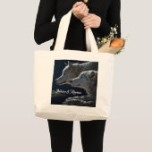 Grand Tote Bag De beaux loups gris en pleine nuit (Devant (produit))