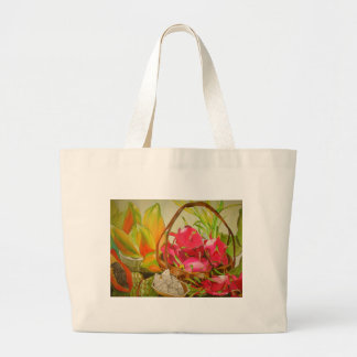Grand Tote Bag De fruit tropical d'aquarelle toujours peinture