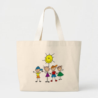 Grand Tote Bag De pair le chiffre de bâton badine des T-shirts et