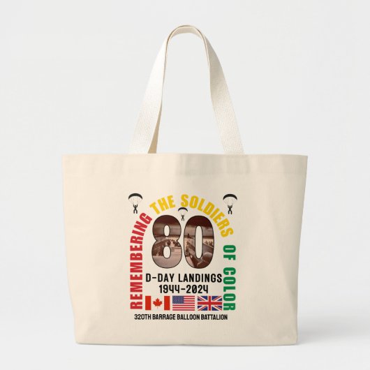 Grand Tote Bag DÉBUTS DU JOUR 80e anniversaire Afro-Américains (Devant)