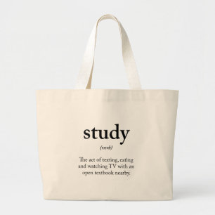 Grand Tote Bag Définition drôle d'étude