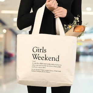 Grand Tote Bag Définition personnalisée de week-end entre filles