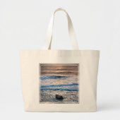Grand Tote Bag Délicat coucher de soleil sur la plage (Devant)