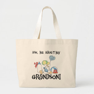 Grand Tote Bag Demander à propos de mes tee-shirts et cadeaux pou