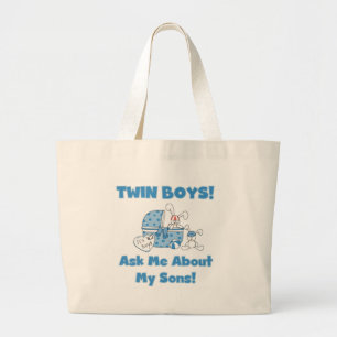 Grand Tote Bag Demander à propos de My Twin Sons Tshirts et cadea