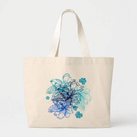 Grand Tote Bag Dentelle de Wahin Orchidée hawaïenne (Devant)