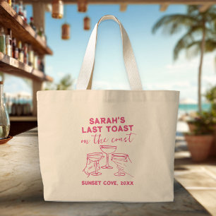 Grand Tote Bag Dernière Toast sur la Fête Côtière de Bachelorette