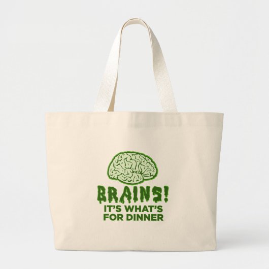 Grand Tote Bag Des cerveaux, il est ce qui est pour le dîner (Devant)