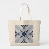 Grand Tote Bag Des touches d'harmonie bleu et gris (Dos)