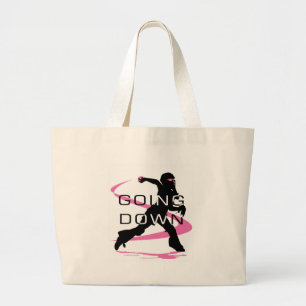 Grand Tote Bag Descendre le base-ball rose de receveur