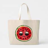 Grand Tote Bag Design à la main Fourre-tout-Bag : Fruit-Emoji (Dos)