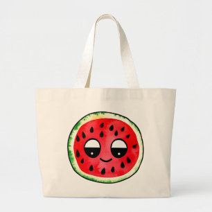 Grand Tote Bag Design à la main Fourre-tout-Bag : Fruit-Emoji