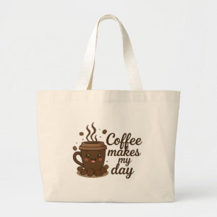 Grand Tote Bag Design Esthétique pour Amoureux de Café Ambiance