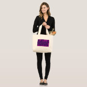 Grand Tote Bag Design "Idiot" violet stylisé (Devant (modèle))