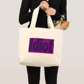 Grand Tote Bag Design "Idiot" violet stylisé (Devant (produit))