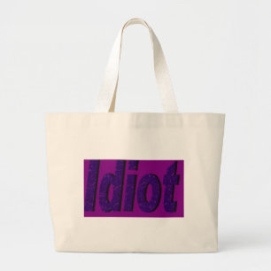 Grand Tote Bag Design "Idiot" violet stylisé