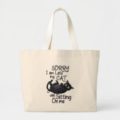 Grand Tote Bag Désolé, je suis en retard - Règles pour chats ! (Devant)