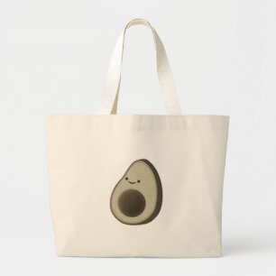Grand Tote Bag Dessin Avocado de style vintage