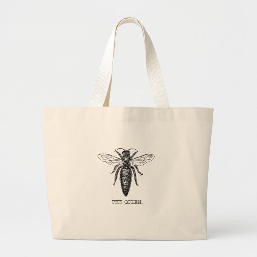Grand Tote Bag Dessin classique de l'illustration de Queen Bee (Devant)