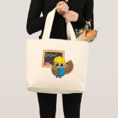 Grand Tote Bag Dessin de chouette écolière (Devant (produit))